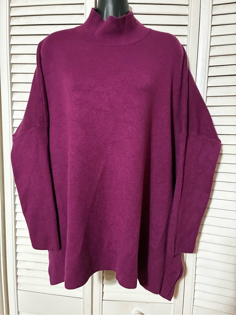 entro Plum Mock Neck Oversized Sweater